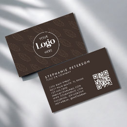 Carte De Visite Code QR personnalisé botanique minimaliste terreux