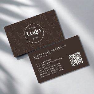 Carte De Visite Code QR personnalisé botanique minimaliste terreux