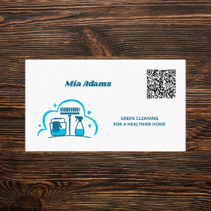 Carte De Visite Code QR personnalisé des services de nettoyage