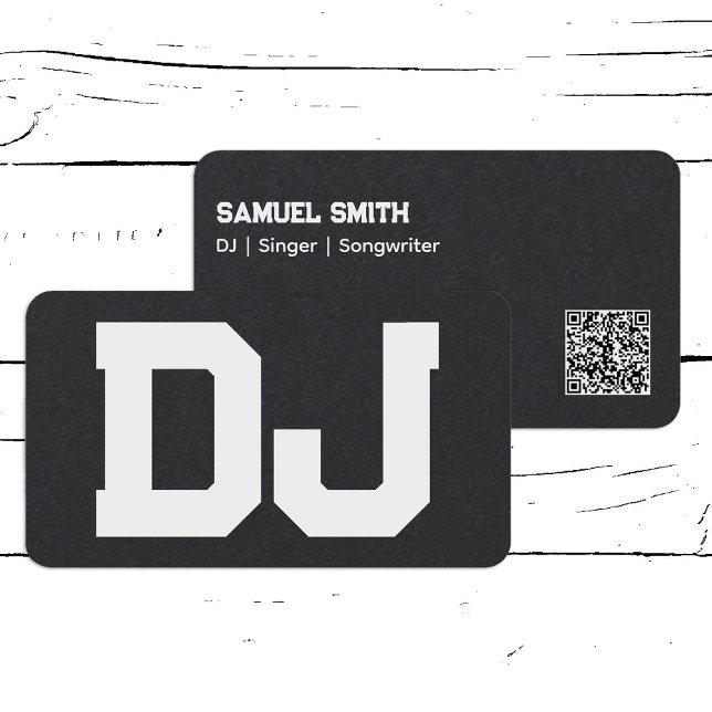 Carte De Visite Code QR personnalisé DJ (DJ Custom QR Code Business Cards)