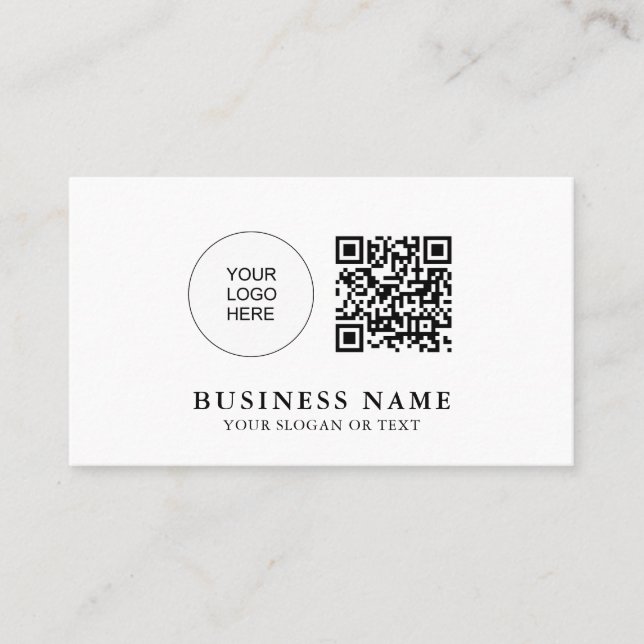 Carte De Visite Code QR personnalisé Logo de l'entreprise Ici Cart (Devant)