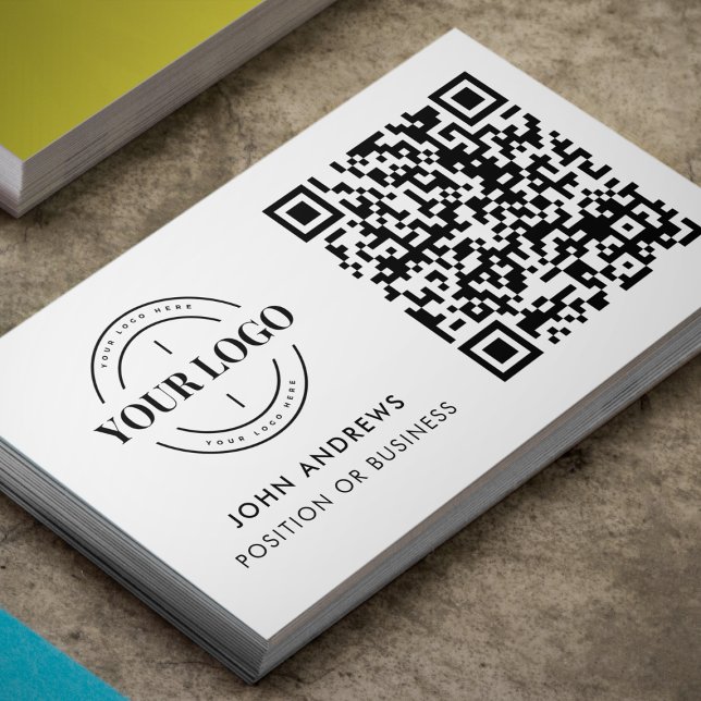 Carte De Visite Code QR personnalisé Logo d'entreprise Moderne Pro (Créateur téléchargé)