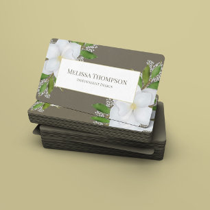Carte De Visite Code QR personnalisé Médias sociaux Magnolia botan