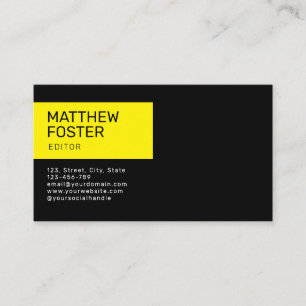Carte De Visite Code QR personnalisé Minimaliste Masculin Noir Jau