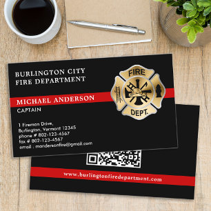 Carte De Visite Code QR personnalisé pour pompiers Logo Service d'