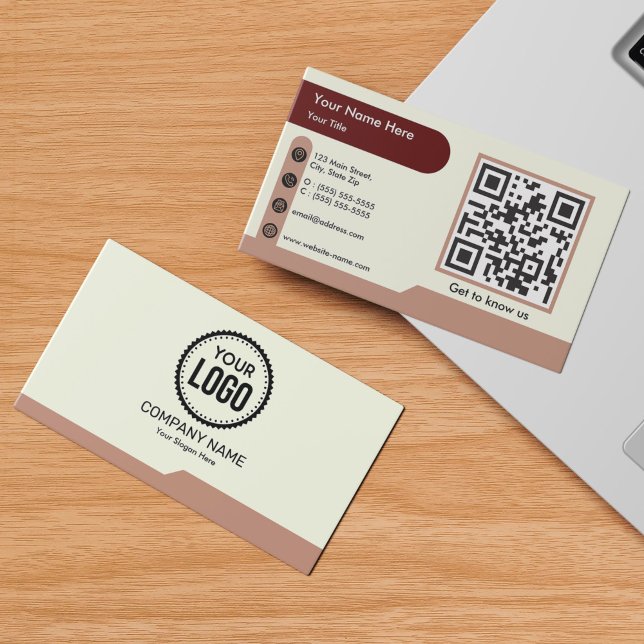 Carte De Visite Code QR personnalisé Professionnel Logo Entreprise (Créateur téléchargé)