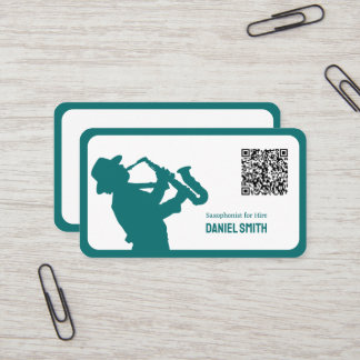 Carte De Visite Code QR personnalisé Saxophoniste