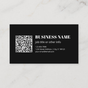 Carte De Visite Code QR personnalisé & Texte rétro-moderne modifia