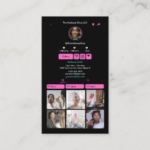 Carte De Visite Code QR personnalisé TikTok rose pour les médias s