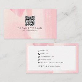 Carte De Visite Code QR personnel élégant couleur abstraite de l'a