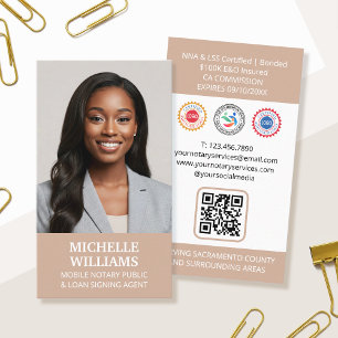 Carte De Visite Code QR Photo Agent de Signature Notaire Public Be