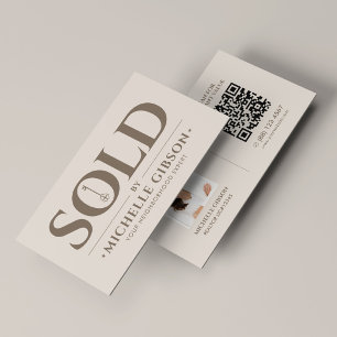 Carte De Visite Code QR photo clé de courtier immobilier Agent imm