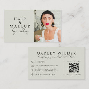 Carte De Visite Code QR Photo Coiffeur