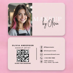 Carte De Visite Code QR photo d'artiste maquilleuse professionnell