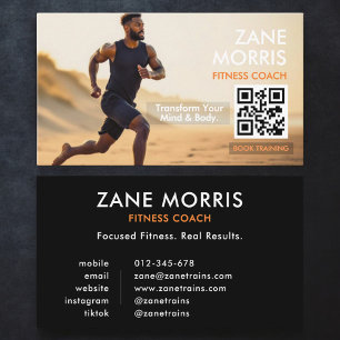 Carte De Visite Code QR photo de coach de fitness