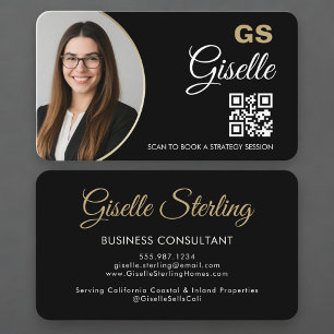 Carte De Visite Code QR photo de consultant en entreprise