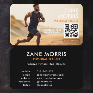 Carte De Visite Code QR photo d'entraîneur de fitness