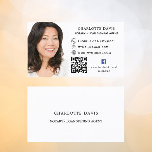 Carte De Visite Code QR photo facebook icône marque couleur premiu