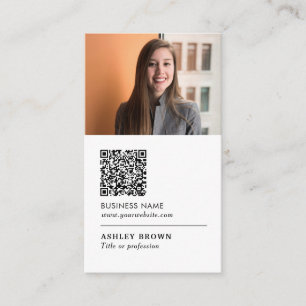 Carte De Visite Code QR Photo immobilière professionnelle moderne