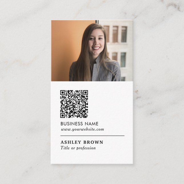 Carte De Visite Code QR Photo immobilière professionnelle moderne (Devant)