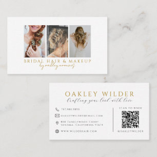 Carte De Visite Code QR photo Maquillage Coiffure