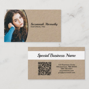 Carte De Visite Code QR photo professionnel demi-ovale Nanny 