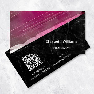 Carte De Visite Code QR Pink Tourmaline Gemstone Crystal Busines