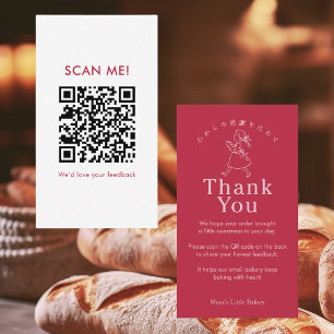 Carte De Visite Code QR pour laisser un avis Fille de Boulangerie 