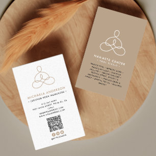 Carte De Visite Code QR pour les Réseaux Sociaux de Yoga Moderne/É
