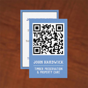 Carte De Visite Code QR Préservation du Bois & Entretien des Biens