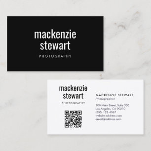 Carte De Visite Code QR professionnel Black Bold