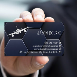 Carte De Visite Code QR professionnel bleu moderne