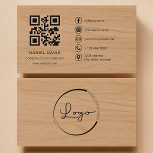 Carte De Visite Code QR professionnel de l'entreprise de construct