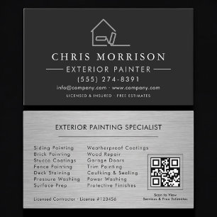 Carte De Visite Code QR Professionnel de Peinture Extérieure
