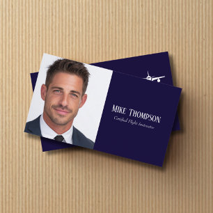 Carte De Visite Code QR Professionnel de Photographie Pilote Bleu 