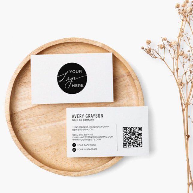 Carte De Visite Code QR professionnel du logo d'entreprise moderne (Créateur téléchargé)