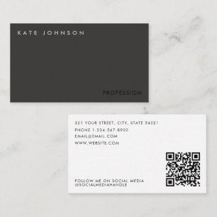 Carte De Visite Code QR professionnel minimaliste moderne