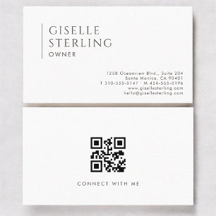 Carte De Visite Code QR professionnel moderne pour propriétaire