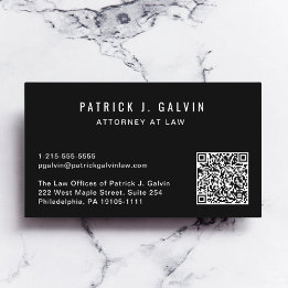 Carte De Visite Code QR professionnel noir