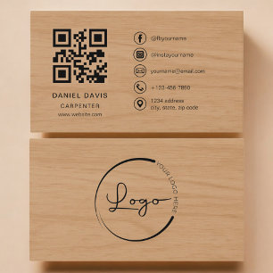 Carte De Visite Code QR professionnel pour menuisier