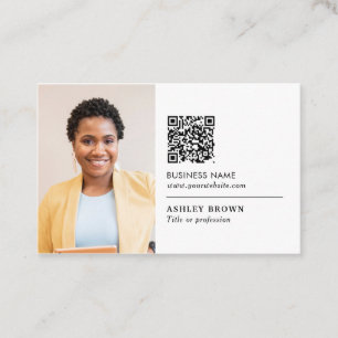 Carte De Visite Code QR professionnel simple logo de relecteur pho