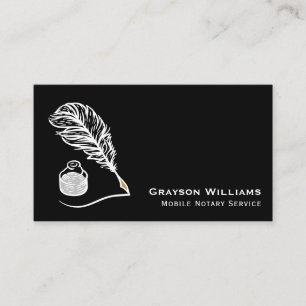Carte De Visite Code QR Quill Noir Noir
