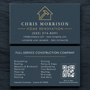 Carte De Visite Code QR Rénovation Réparation à domicile