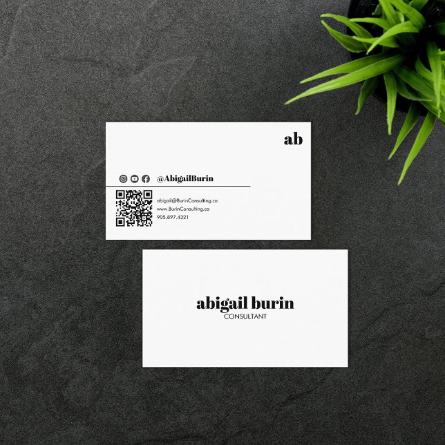 Carte De Visite Code QR rétro tendance médias sociaux (Créateur téléchargé)