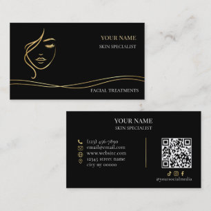 Carte De Visite Code QR Salon de soins de peau et de beauté