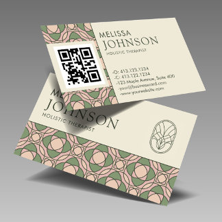 Carte De Visite Code QR Santé Holistique Zen Horizontal