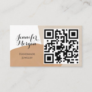 Carte De Visite Code QR Script Pampas Sand Boho Bijoux artisanal