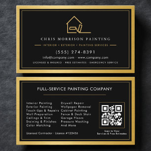 Carte De Visite Code QR Service de Peinture à Domicile