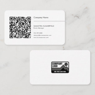 Carte De Visite Code QR simple et logo de l'entreprise
