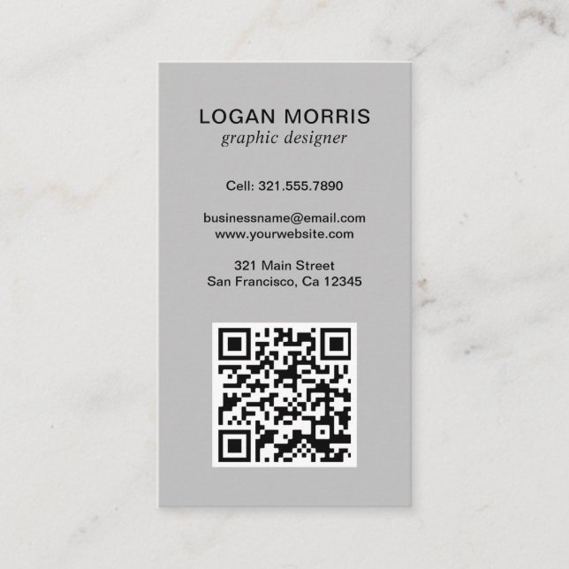 Carte De Visite Code QR simple moderne (Devant)